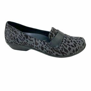 Dansko Gray Cheetah Print Oksana Loafer Sz US 10.5